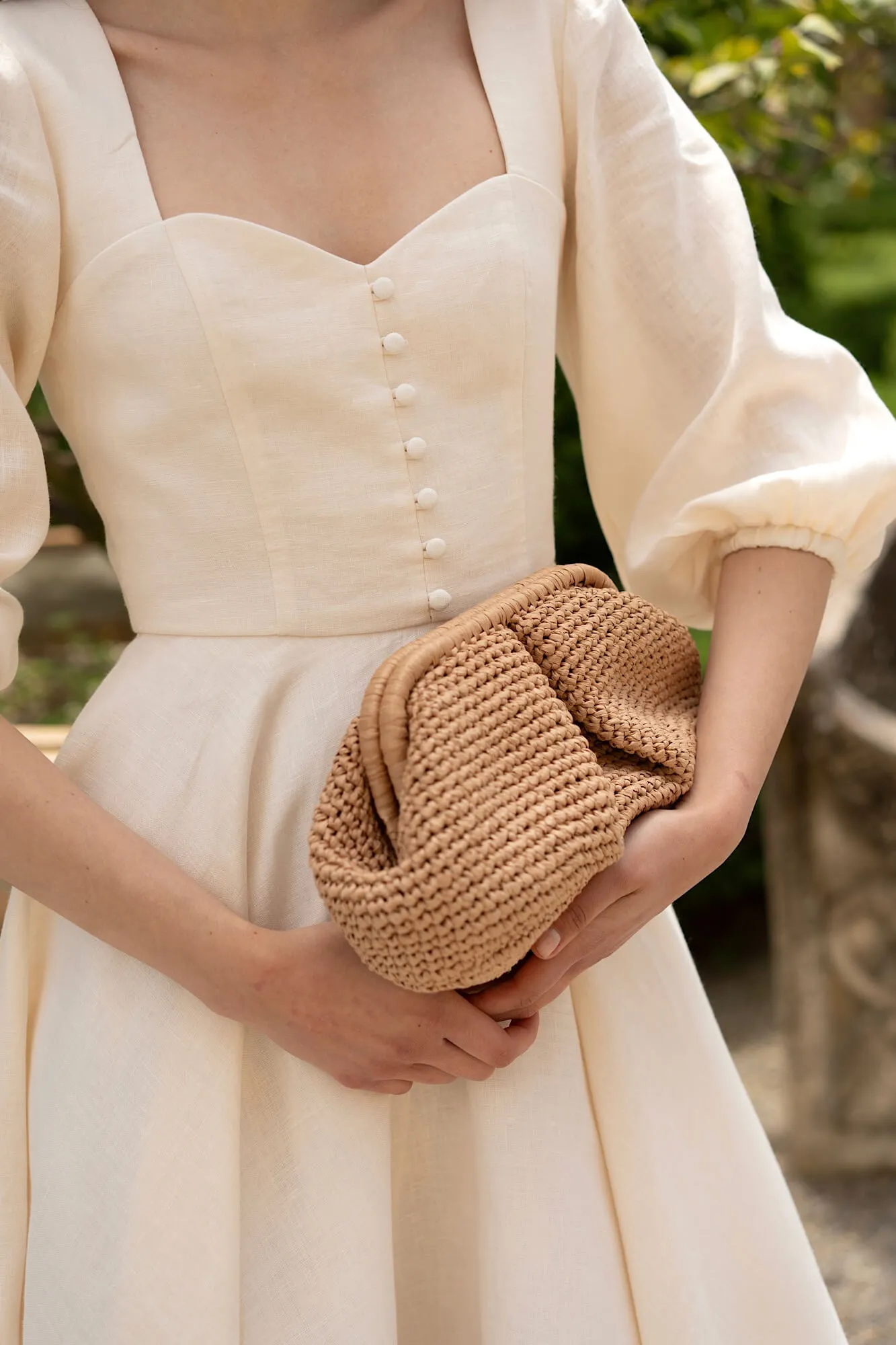 Jia Raffia Clutch Bag