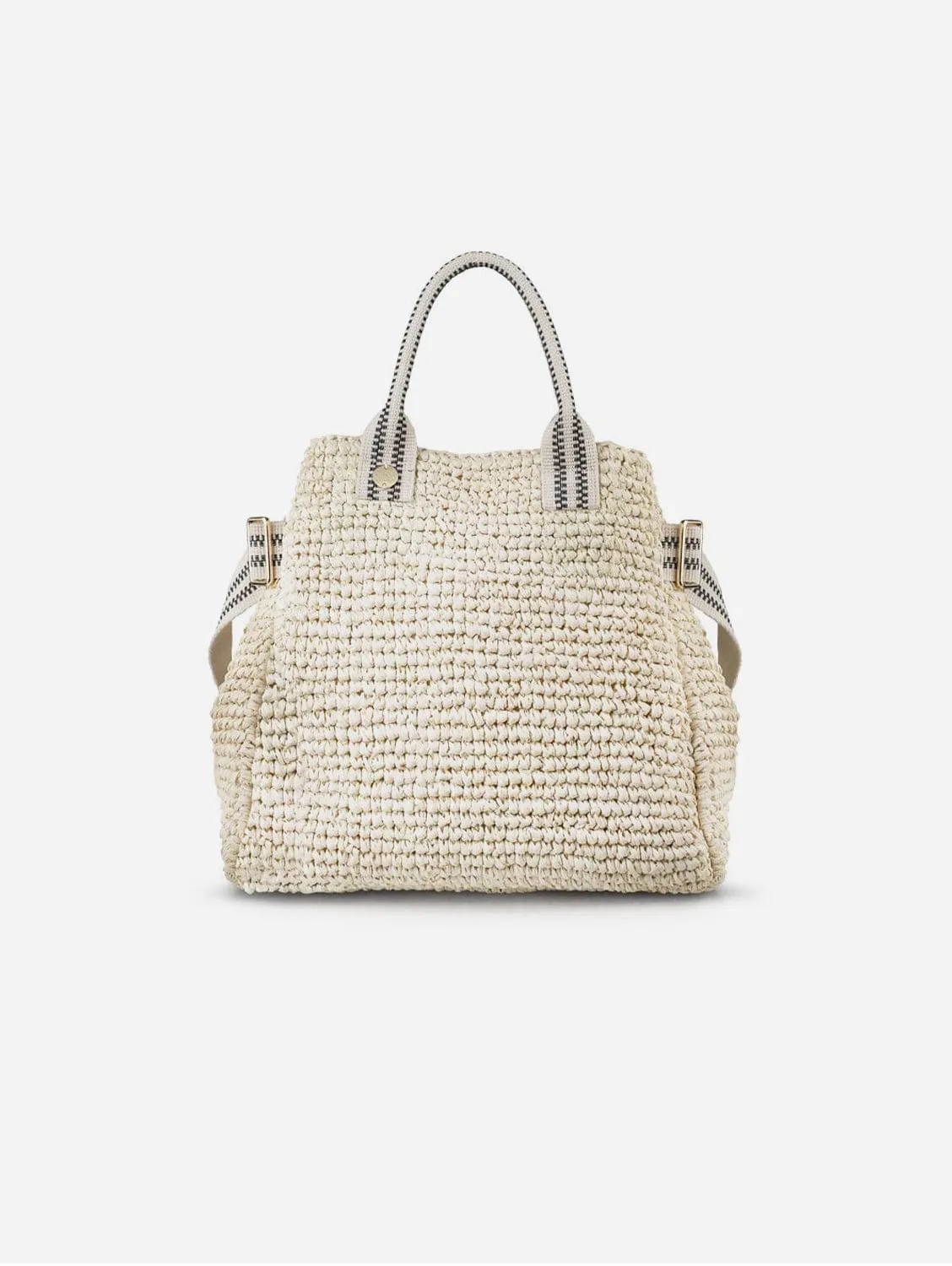 Kaba Raffia Vegan Tote Bag | Black & Cream