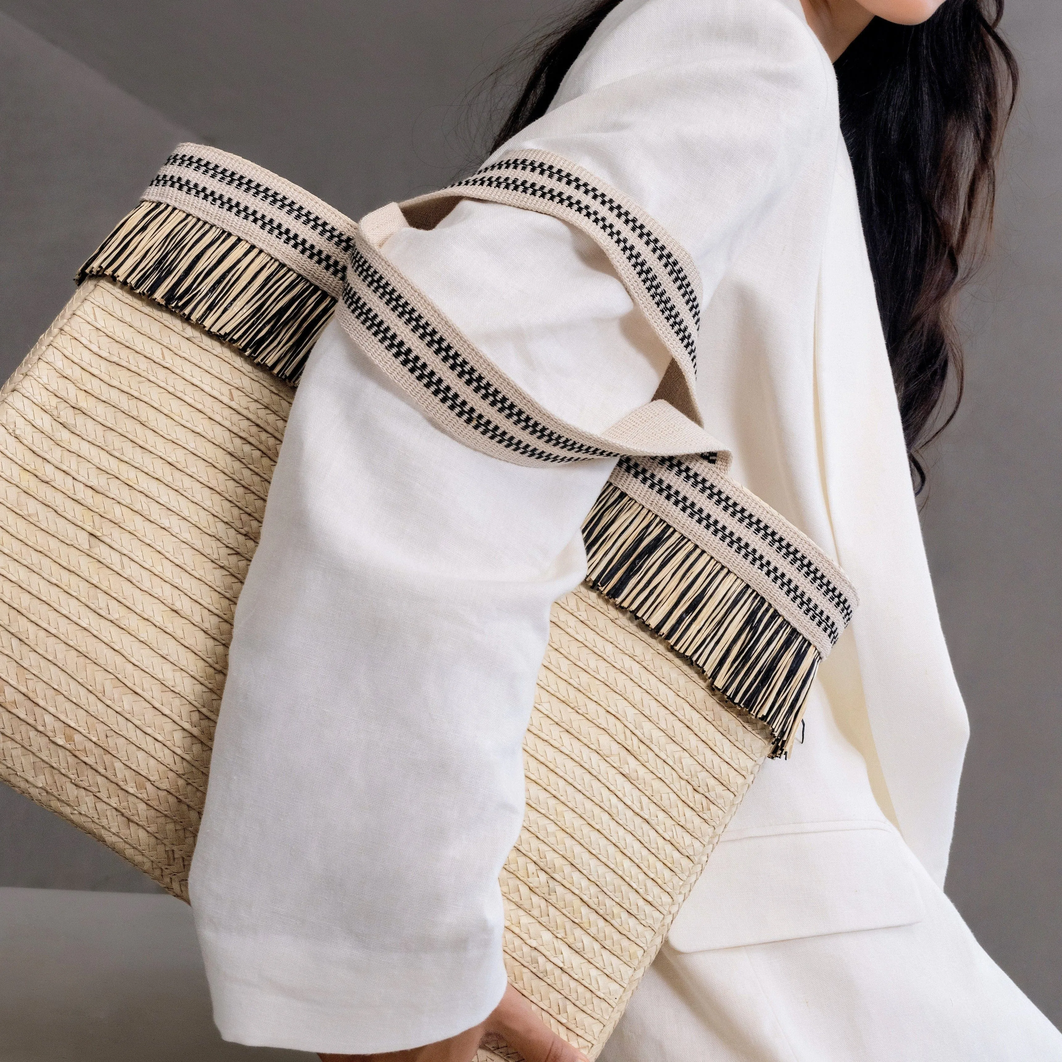 Keramas Handwoven Tote Bag | Natural, Yellow and Black