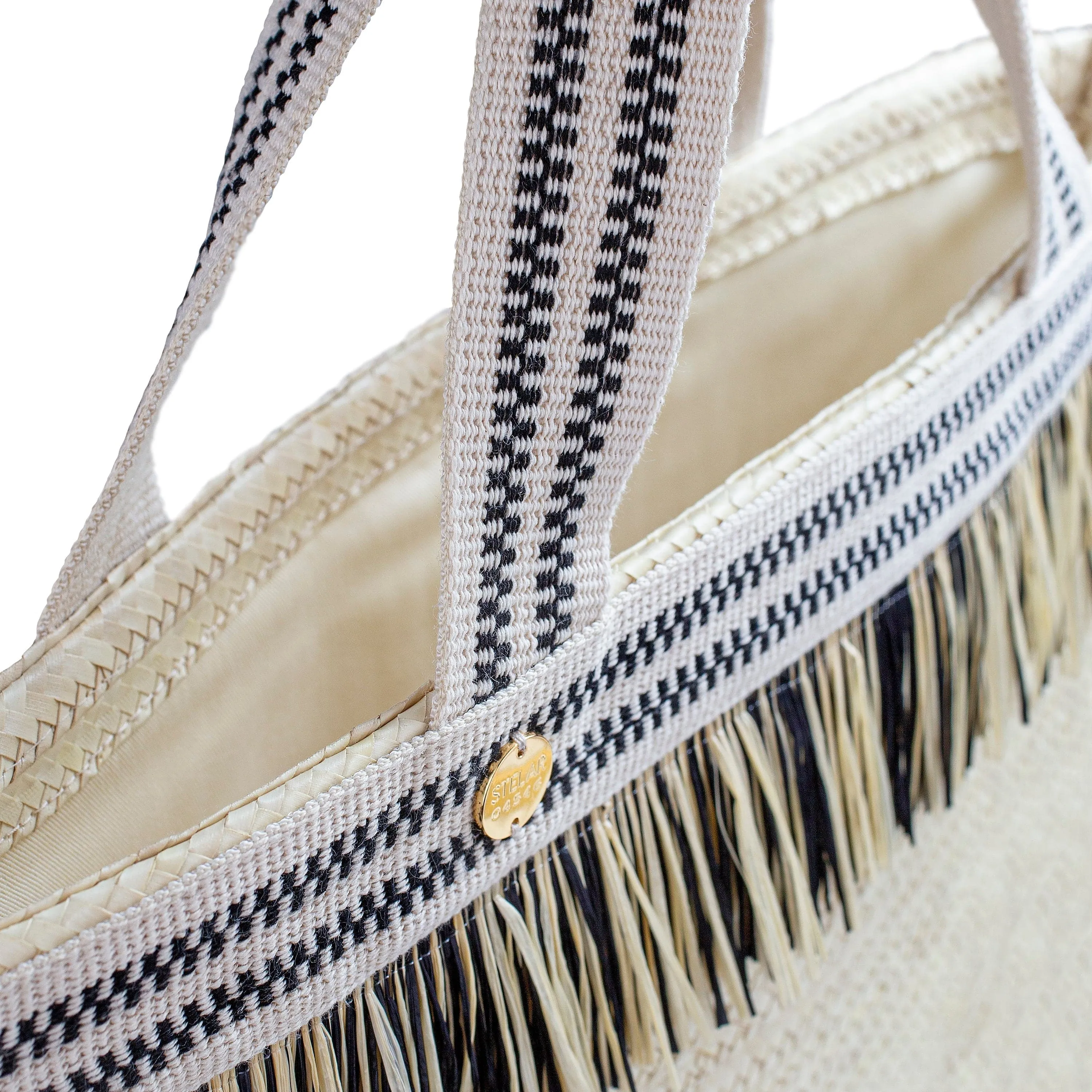 Keramas Handwoven Tote Bag | Natural, Yellow and Black