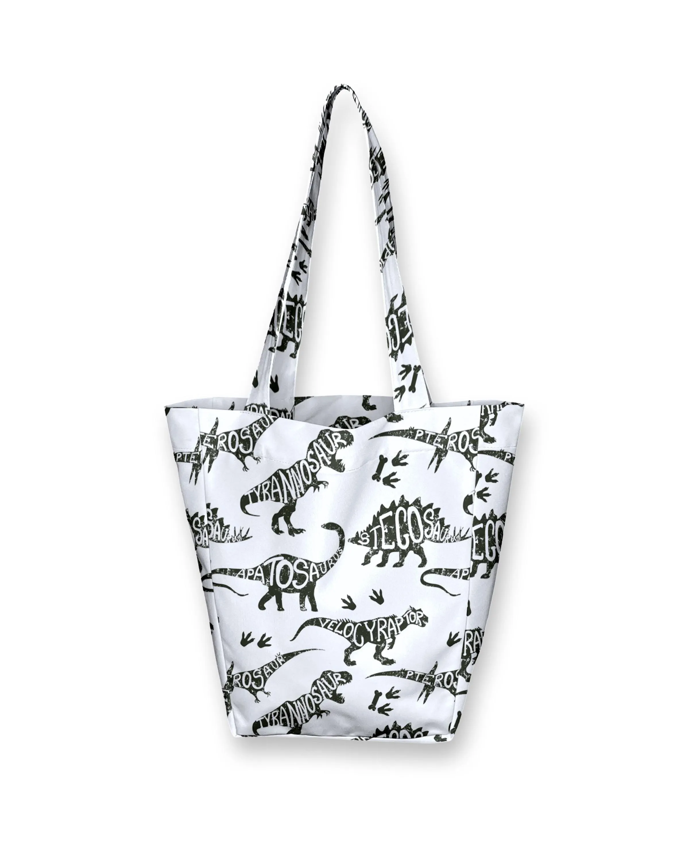 Kids Shopper Bag | White Dinosaur Tote | Eco-Friendly Kids Tote | Cute and Durable Totes  Bag for Kids