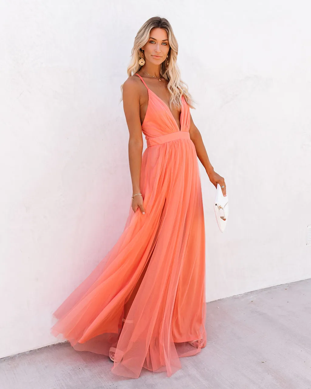 KittenAlarm - Petal Dust Maxi Dress - Apricot