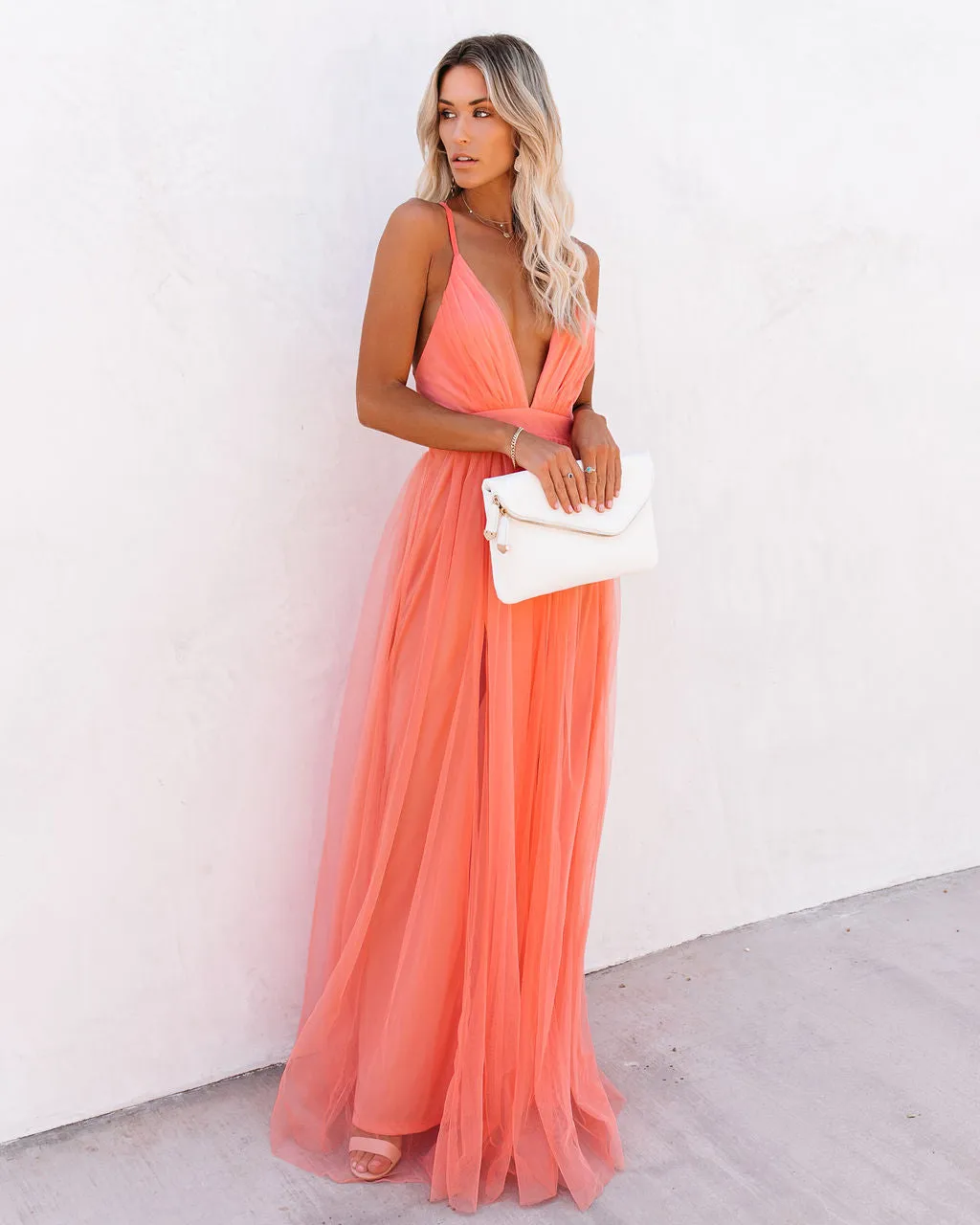 KittenAlarm - Petal Dust Maxi Dress - Apricot