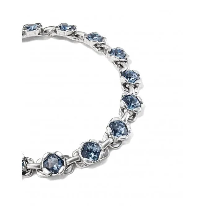 Ladies Silver Blue Faceted Crystals Non Stop Necklace COL1847AZUMTL0U