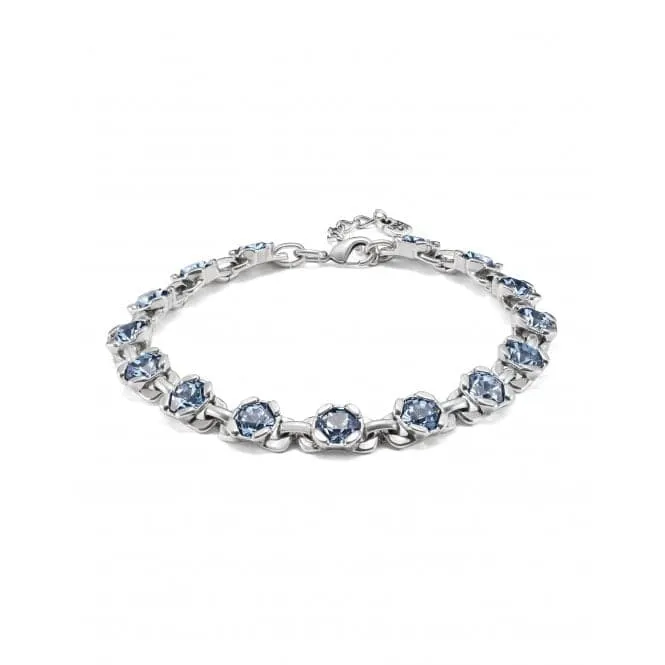 Ladies Silver Blue Faceted Crystals Non Stop Necklace COL1847AZUMTL0U