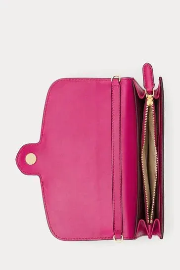 Lauren Ralph Lauren Adair Leather CrossBody Bag Fuschia