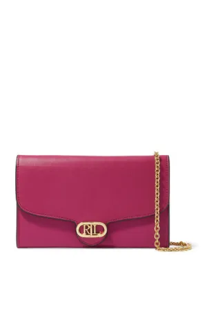 Lauren Ralph Lauren Adair Leather CrossBody Bag Fuschia