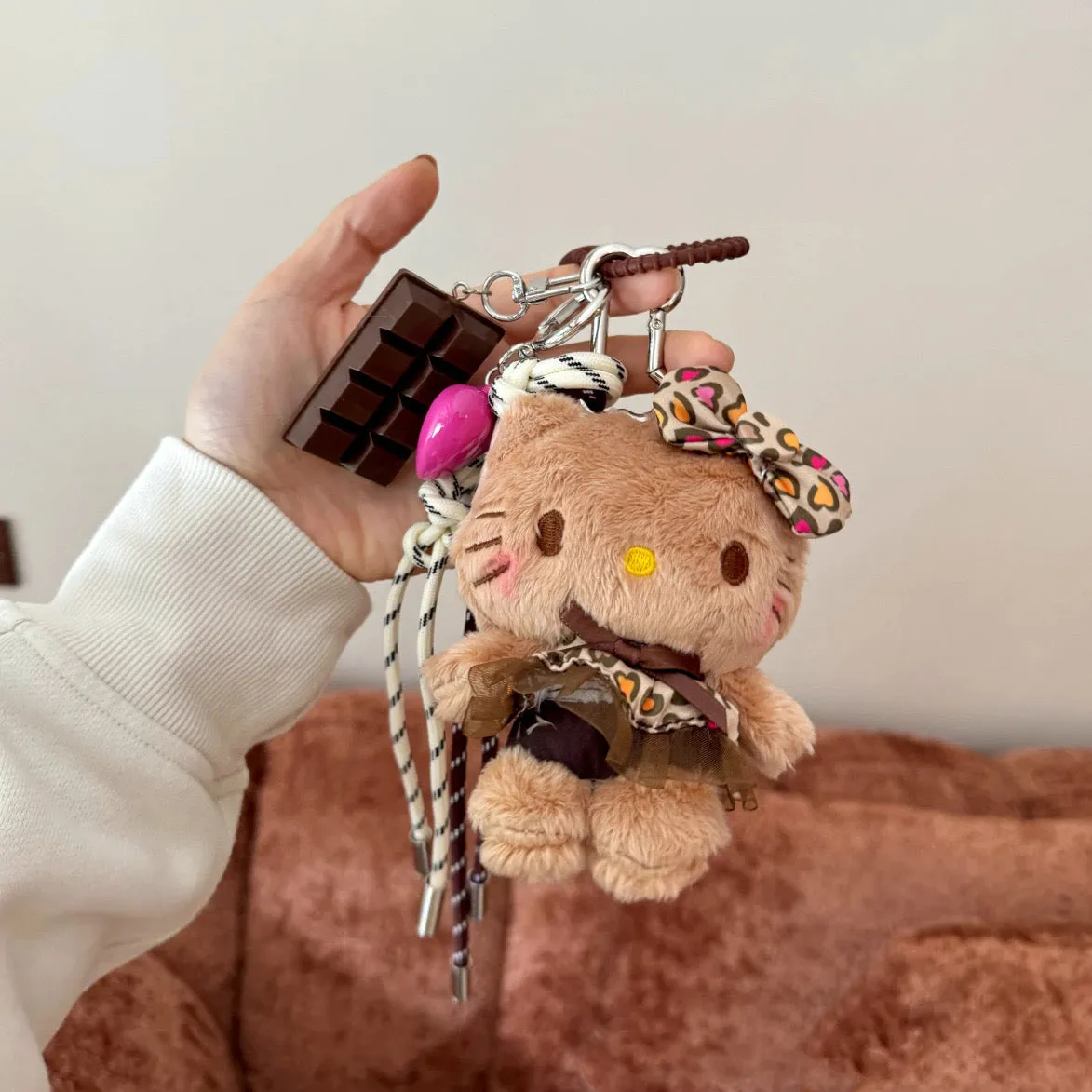 Leopard kitty extremely complex combination bag charm