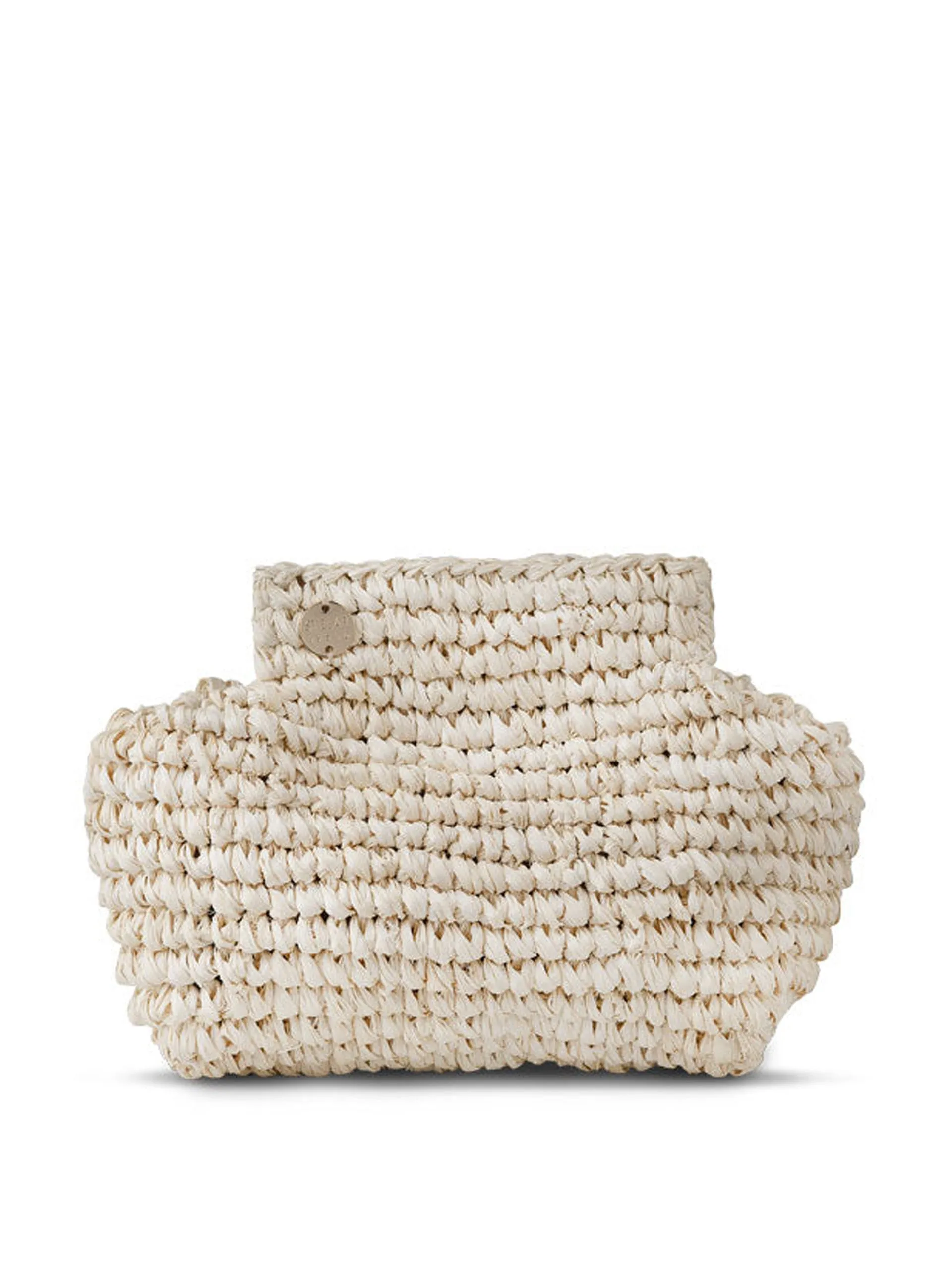 Lilis small raffia frame clutch bag