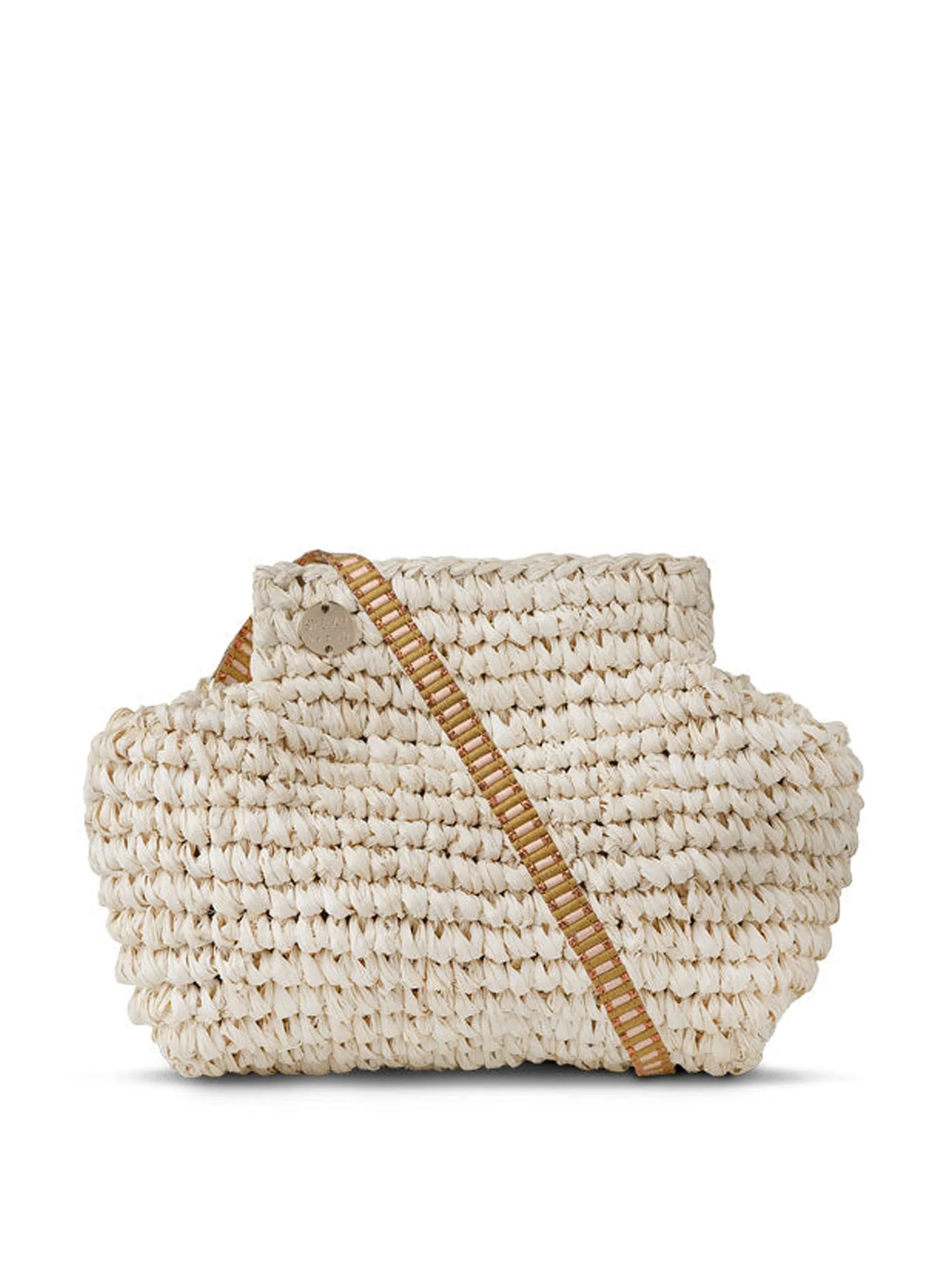 Lilis small raffia frame clutch bag