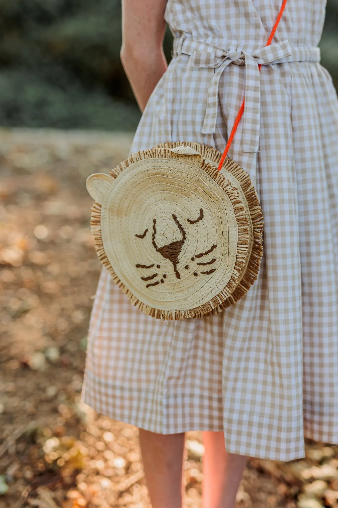 Lion Straw Bag