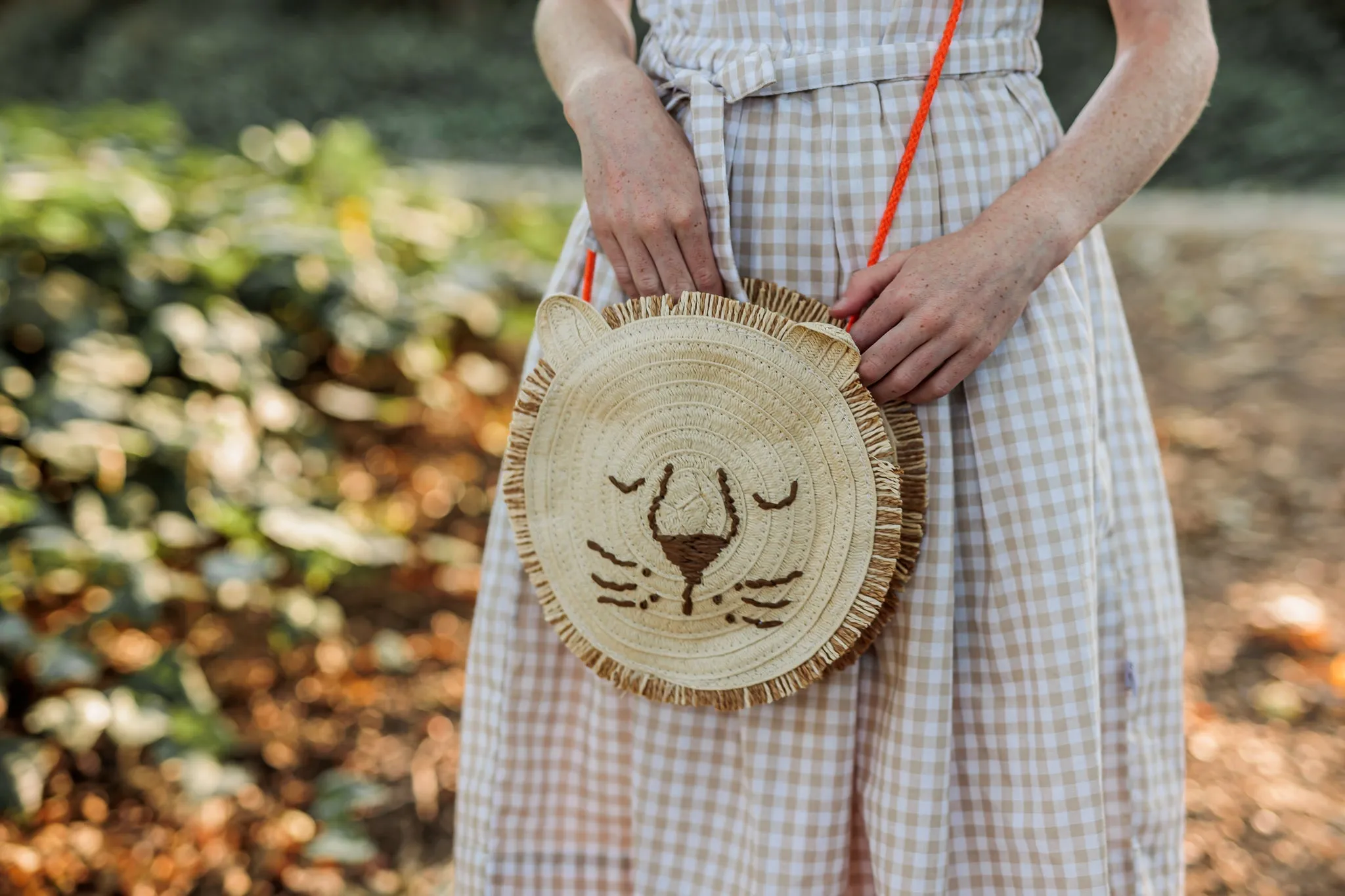 Lion Straw Bag