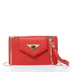 Mary Red Purse Mini Crossbody Bag Leather Wristlet