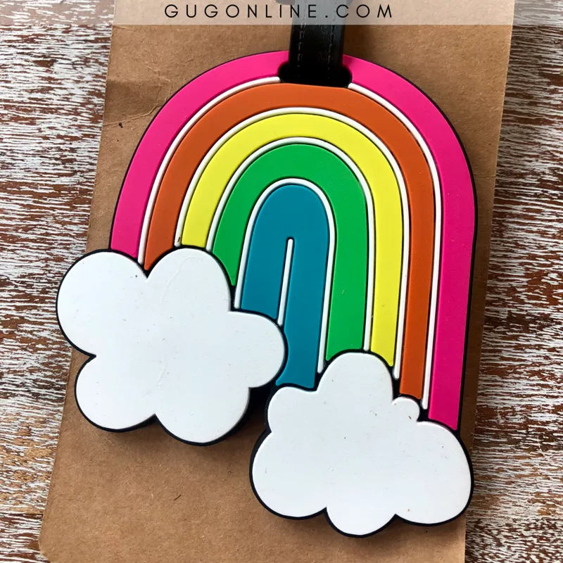 Neon Rainbow Luggage Tag