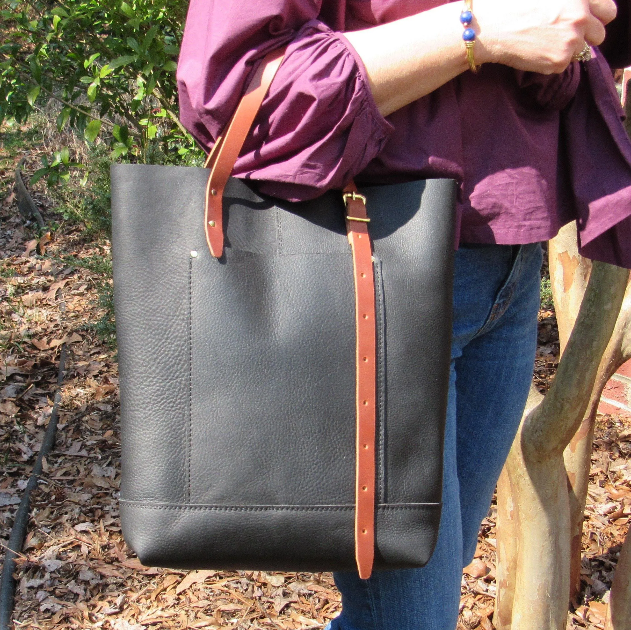 Oak City Leather Tote Bag