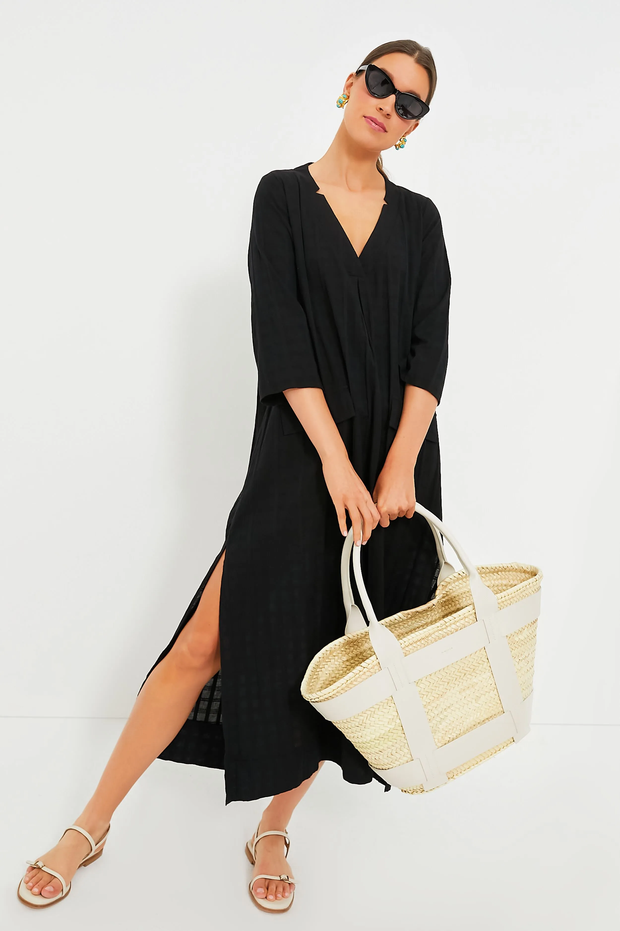 Off White Raffia Maxi Santorini Bag