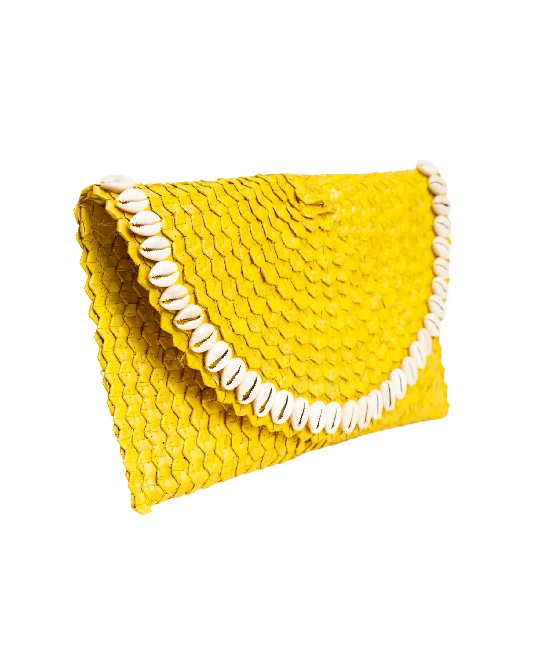 Pandegelang Raffia Seashell Clutch