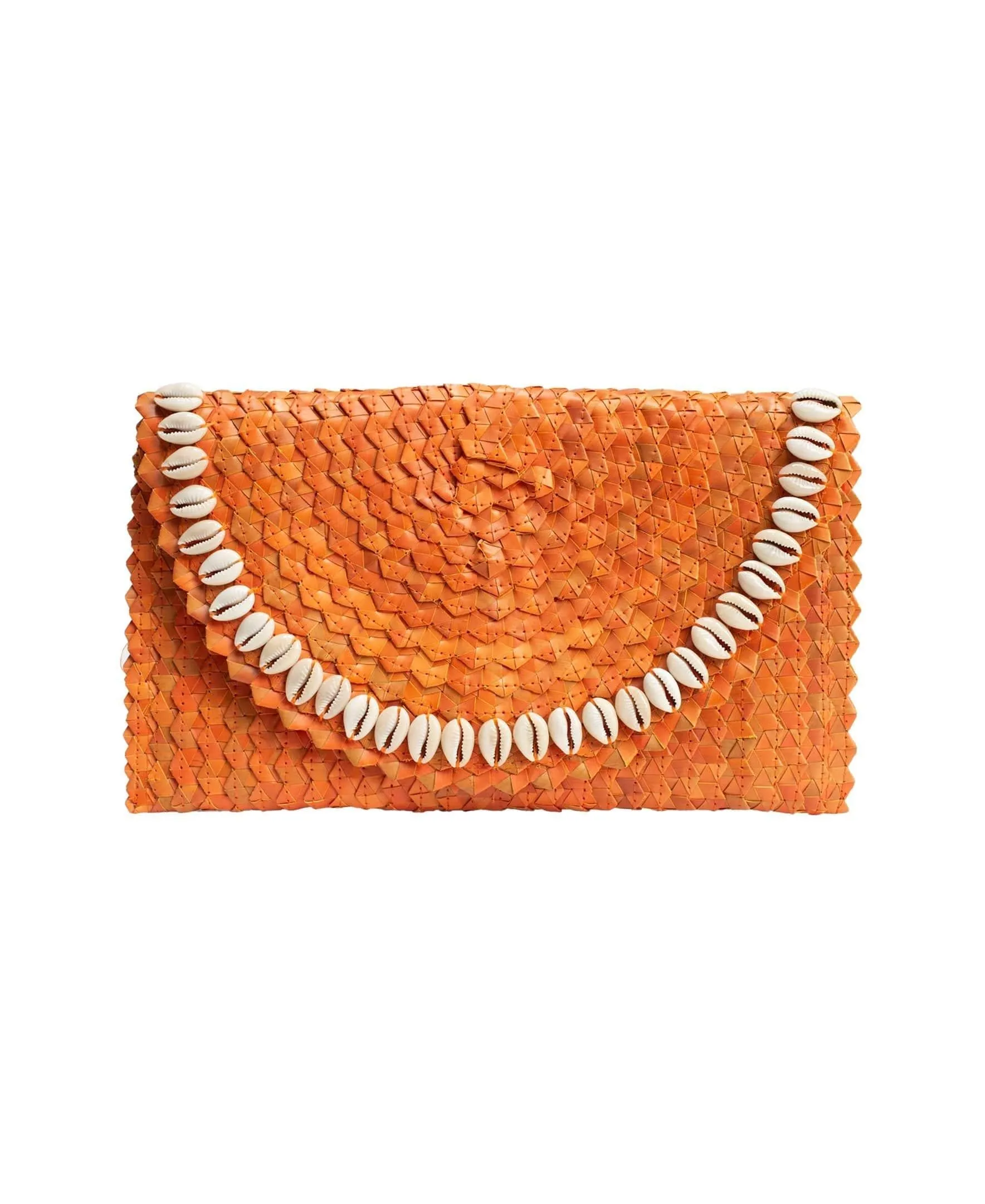 Pandegelang Raffia Seashell Clutch