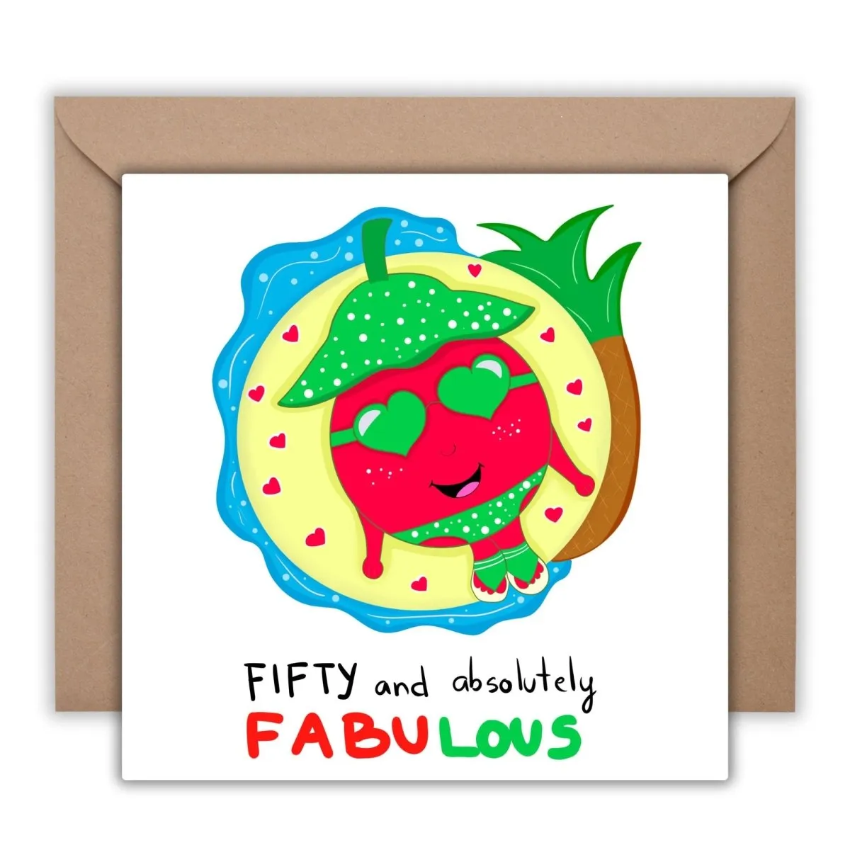 Personalized 50th Birthday Card, Fifty & Fabulous Card for Mum, Sister, Auntie, Friend