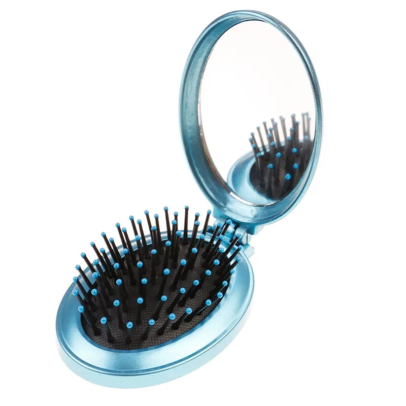 Pocket Beauty Mini Travel Hair Brush Mirror