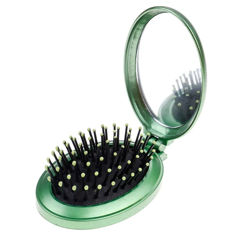 Pocket Beauty Mini Travel Hair Brush Mirror