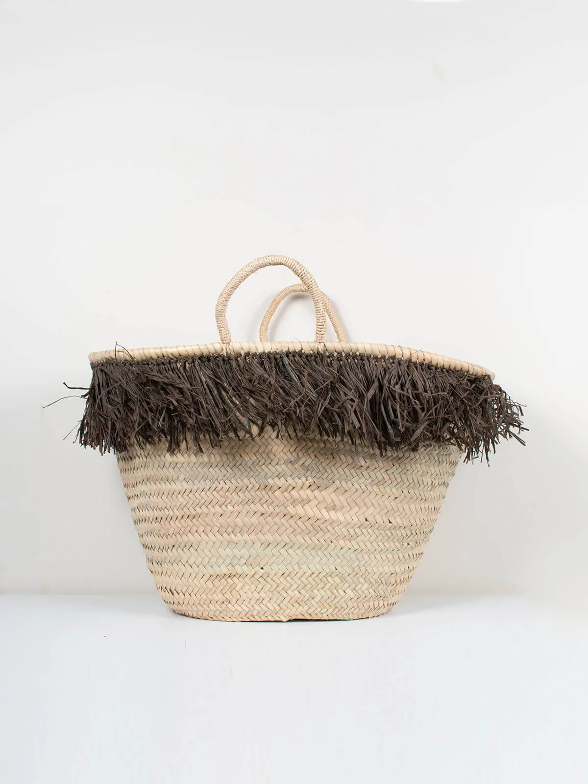 Raffia Tassel Basket, Moss