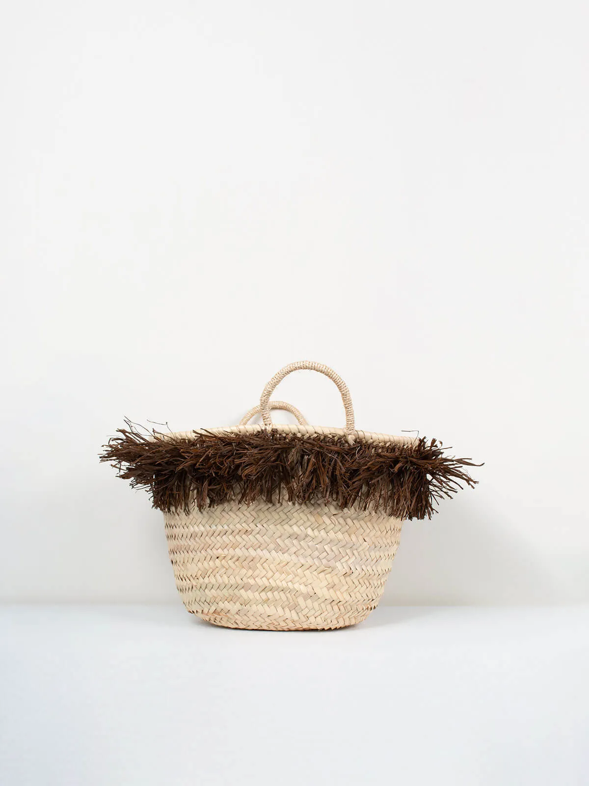 Raffia Tassel Basket, Tobacco