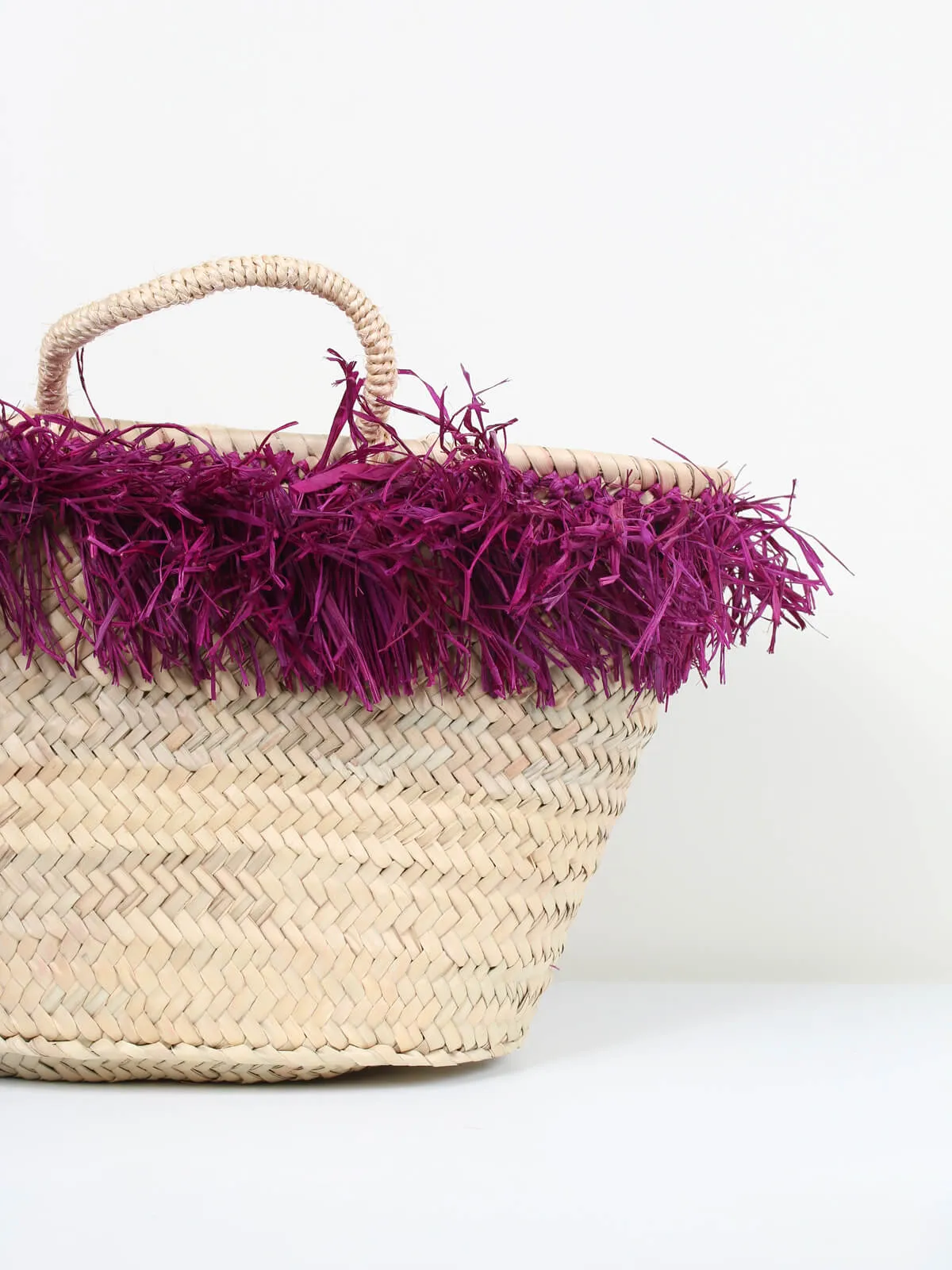 Raffia Tassel Basket, Violet