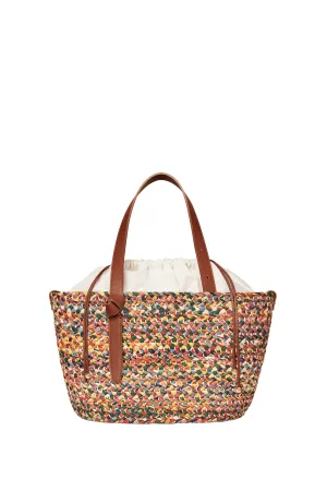 Rainbow Melange Raffia Tote