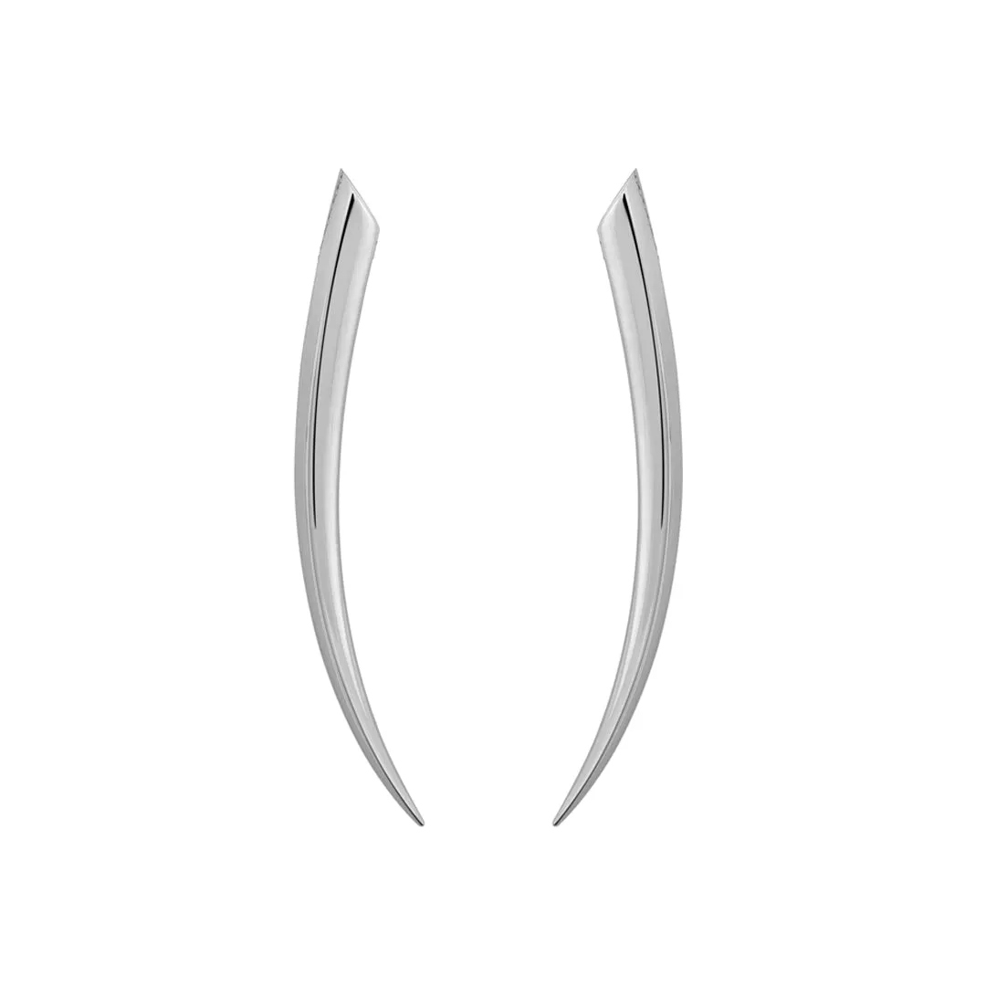 Sabre Fine Medium Earrings - 18ct White Gold