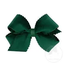 Scalloped Edge Faux Velvet Overlay bow