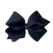 Scalloped Edge Faux Velvet Overlay bow