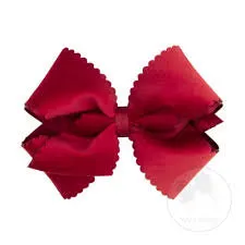 Scalloped Edge Faux Velvet Overlay bow