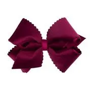 Scalloped Edge Faux Velvet Overlay bow