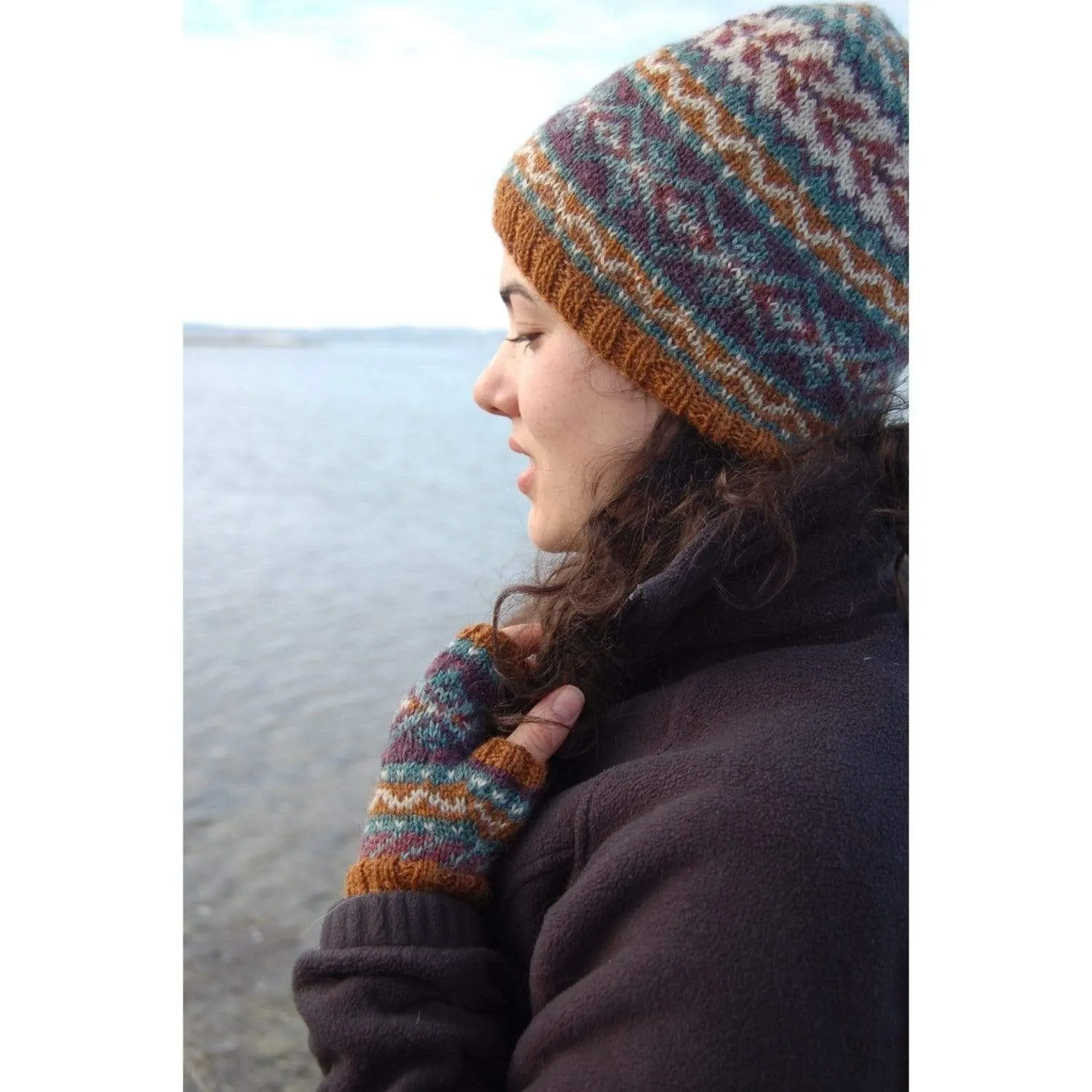 Seawall Hat & Mitten Yarn Set by Mary O'Shea in Marie Wallin British Breeds