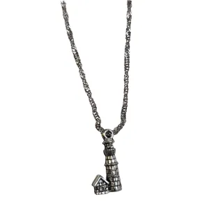 Silver Lighthouse Charm Necklace