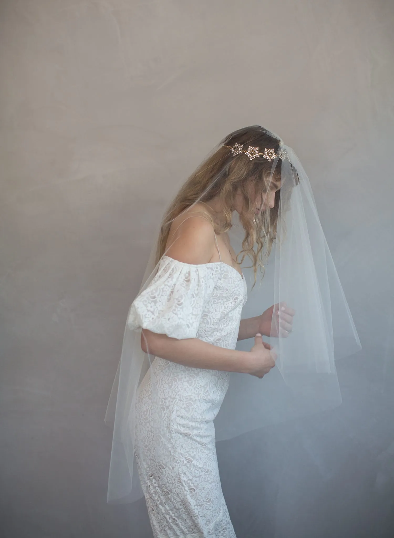 Simple subtle lift veil with blusher - Style #785