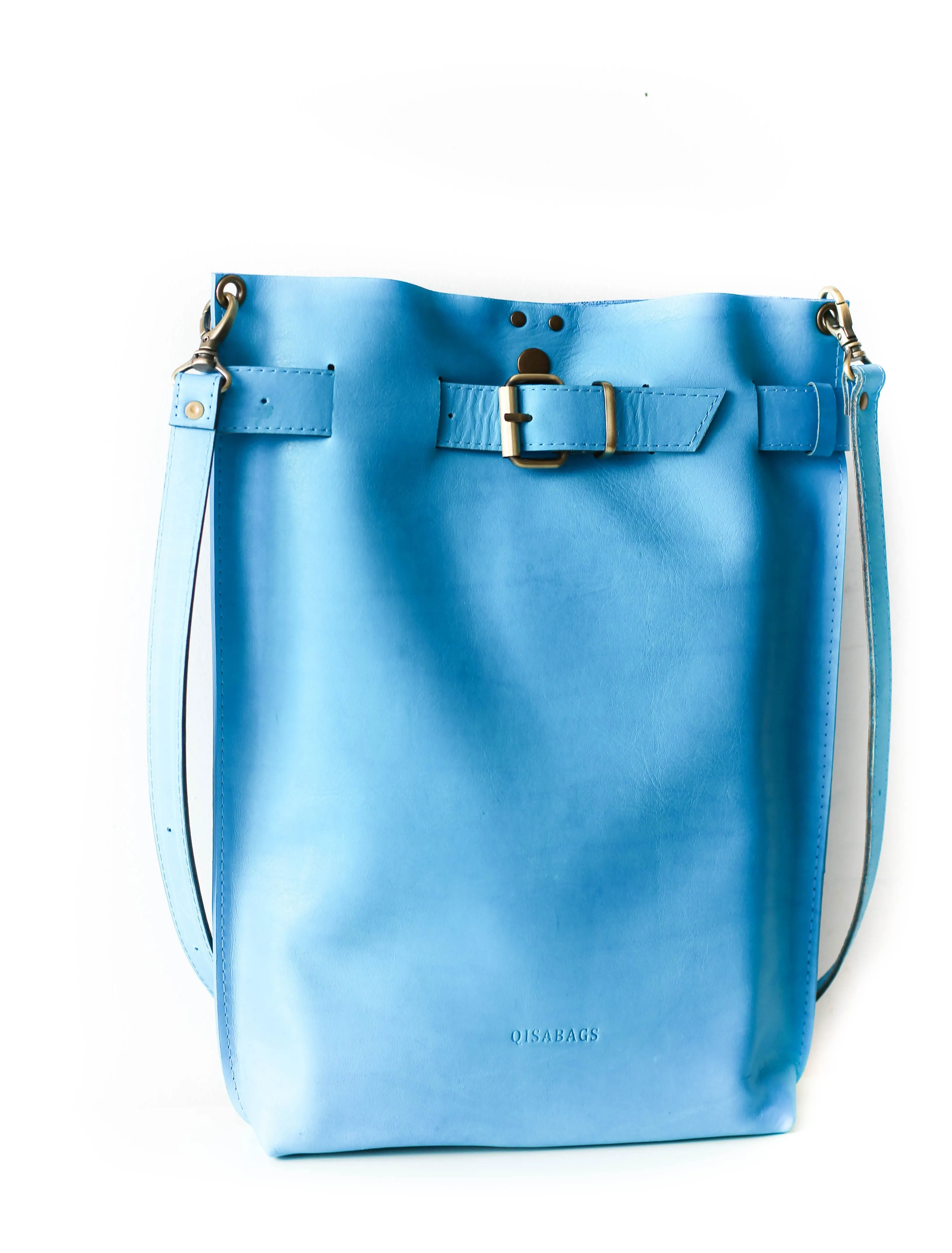 Sky Blue Large Leather Bag