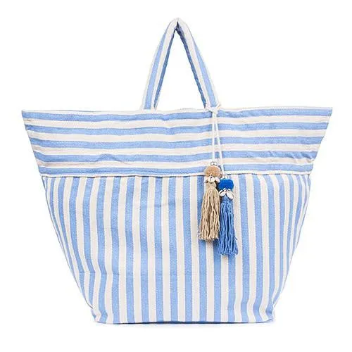 Sky Striped Beach Tote