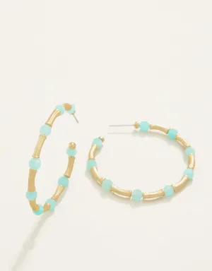 Spartina 449 Calm Waters Hoop Earrings - Amazonite