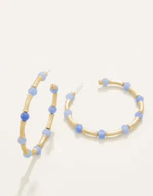 Spartina 449 Calm Waters Hoop Earrings - Blue Aventurine