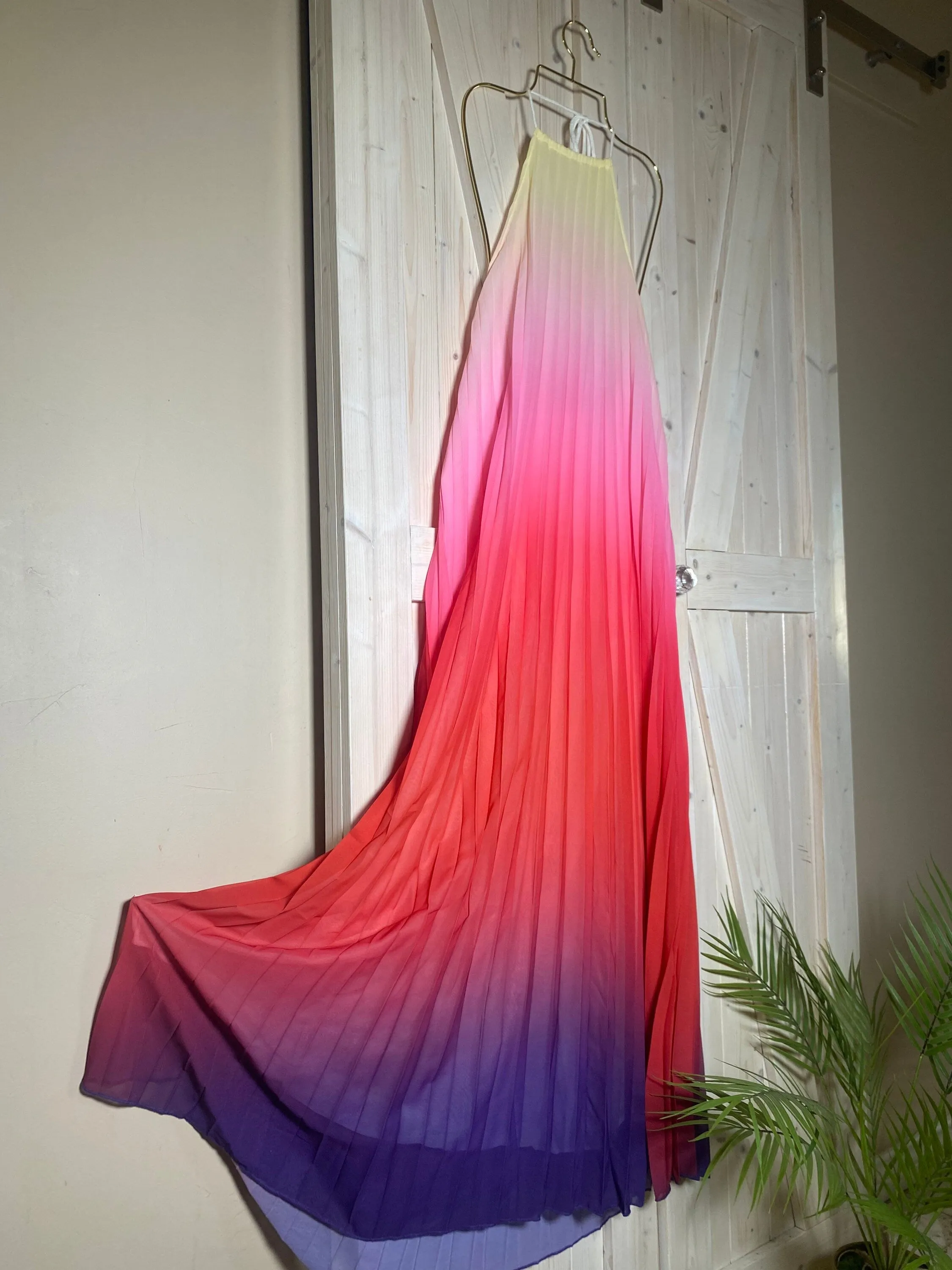 spin maxi halter Bonfire Ombré yellow pink coral red purple gradient / Ocean Ombré lavender lilac violet royal blue magenta beach DRESS S-XL