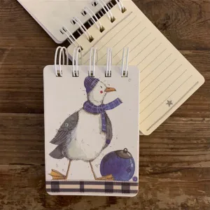 SSN27 Old Buoy Seagull Small Spiral Notepad By Alex Clark Art