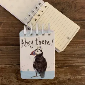 SSN30 Little Puffin Small Spiral Notepad By Alex Clark Art