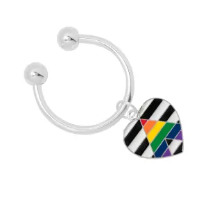 Straight Ally Flag Heart Horseshoe Key Chains