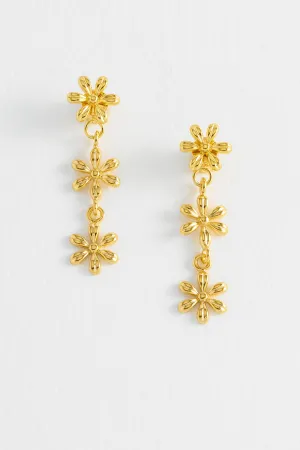 Trio Flower Drop Earrings