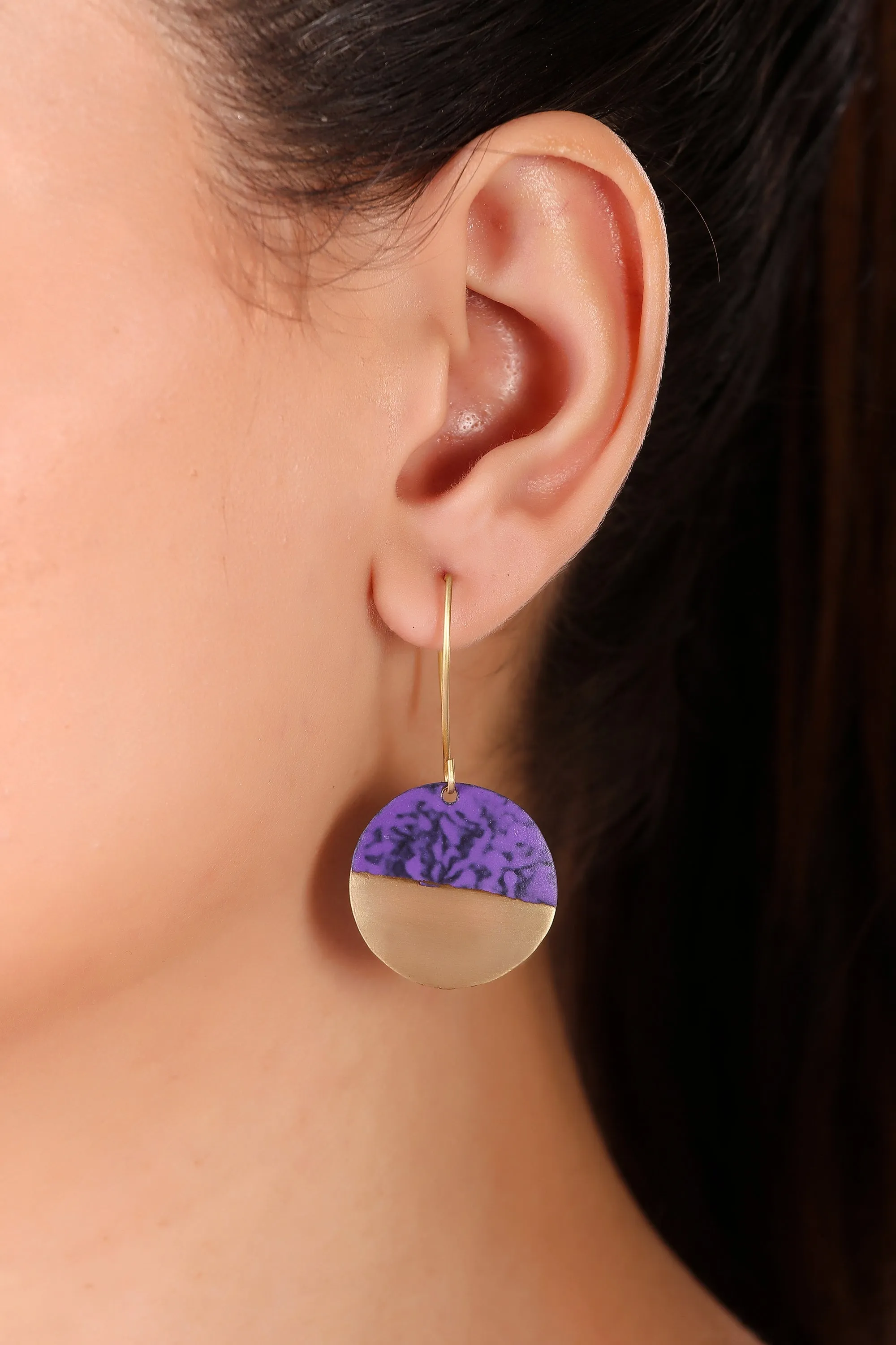 Umang earrings, purple - Wholesale