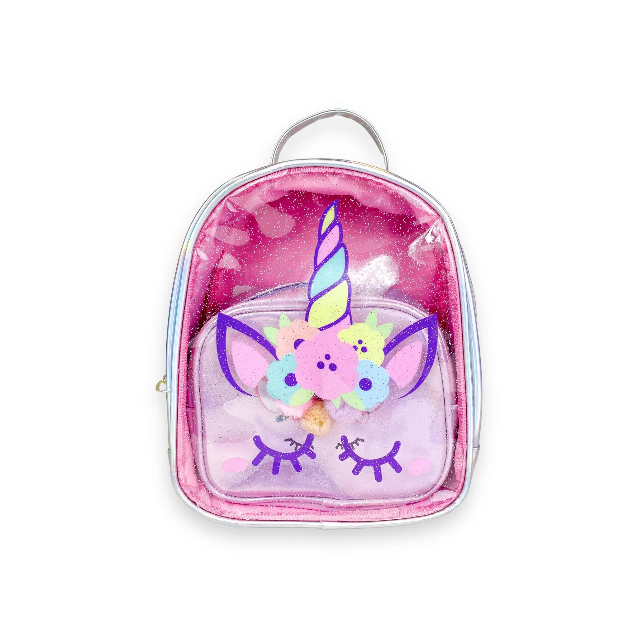 Unicorn Purse & Backpack set Silver/Purple