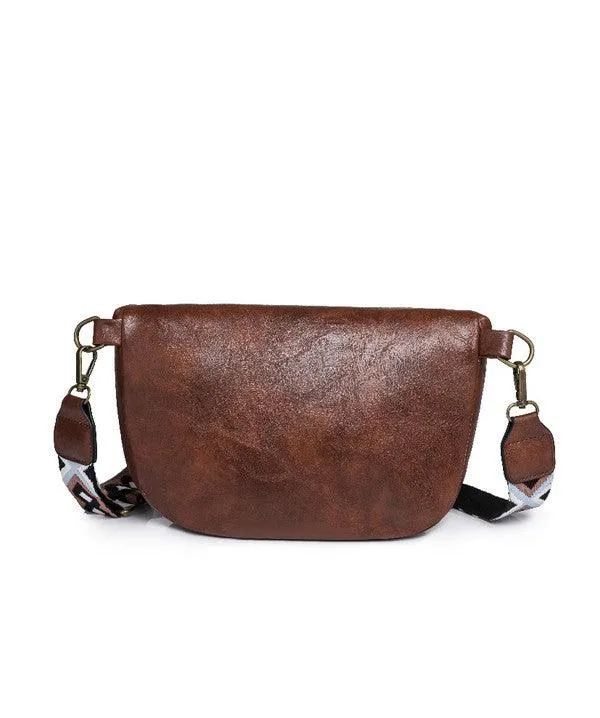 Vintage Vegan Leather Crossbody Bag