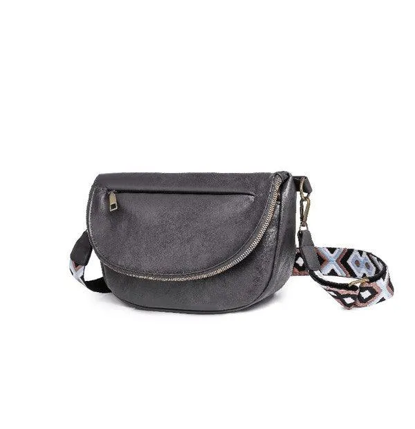 Vintage Vegan Leather Crossbody Bag